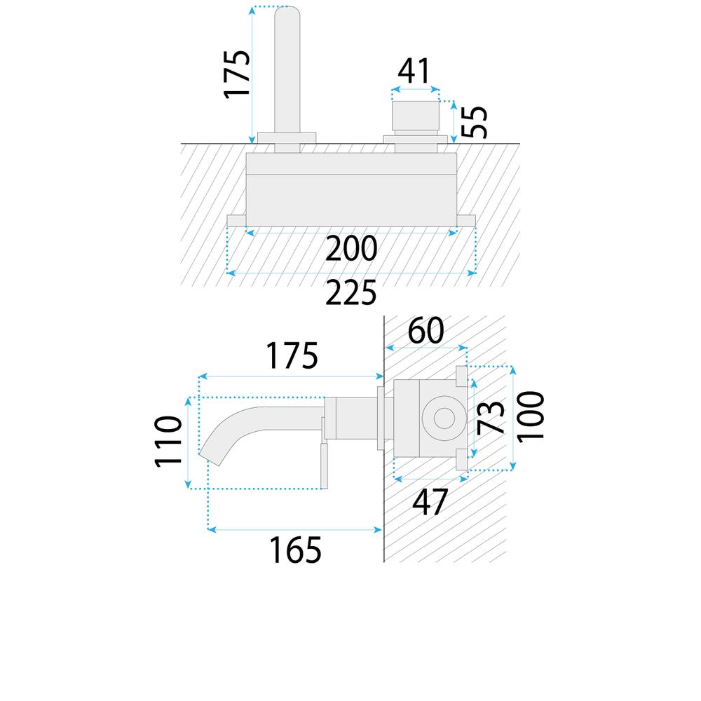 Robinet mural Rea Argon Brush Copper  + BOX