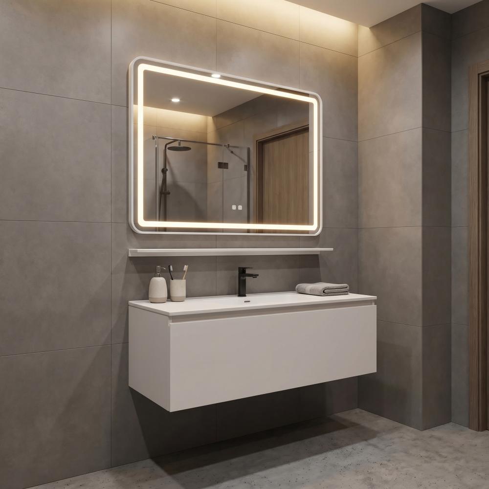 LED sieninis veidrodis su lentyna 80x60 cm L-8060