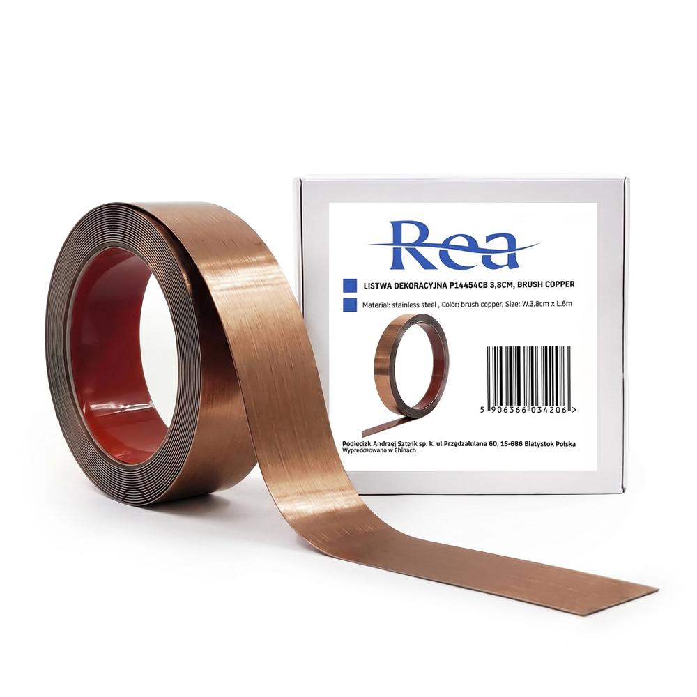 Baguette décorative adhésive Rea P14454CB 3,8cm Brush Copper