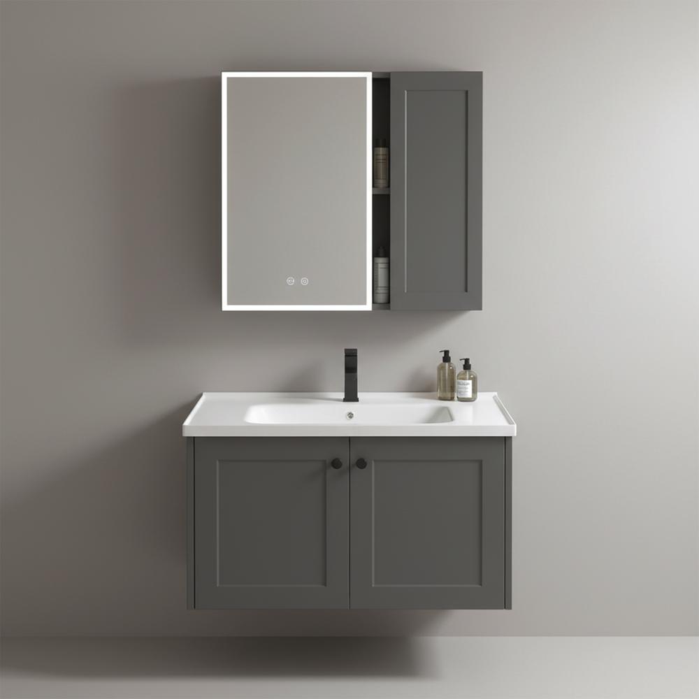 Conjunto de muebles de baño con lavabo Monti 60cm Grey