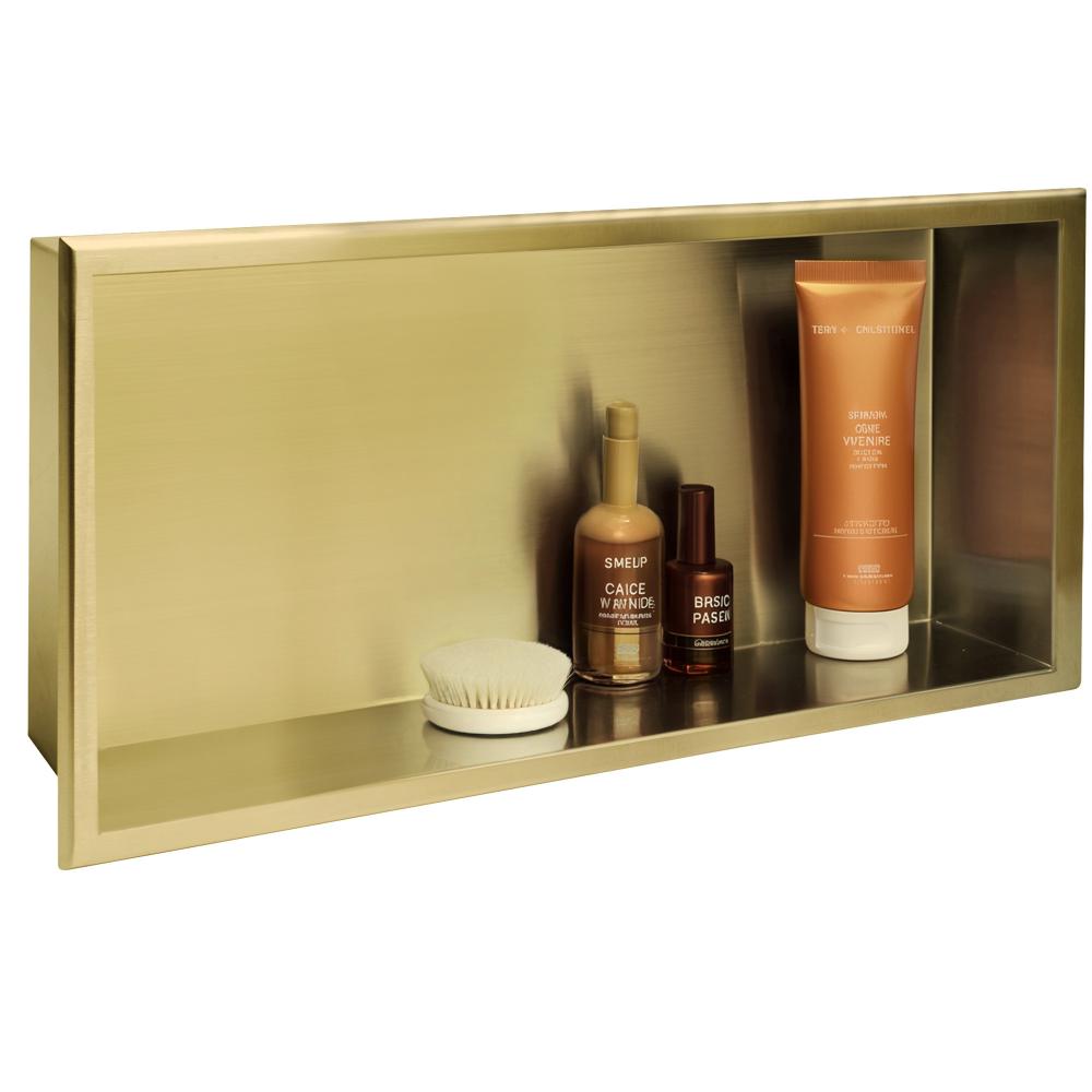 bathroom shelf 30x60 gold brush