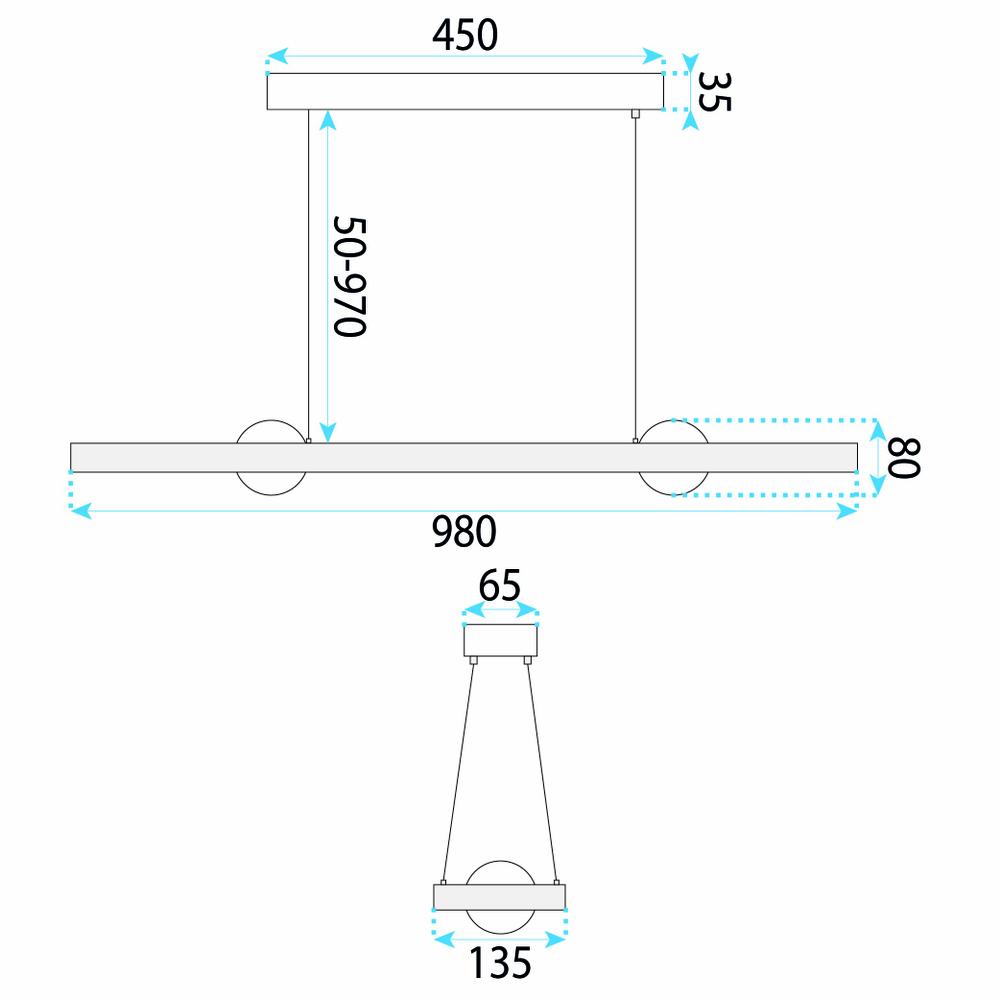 LAMPA SUFITOWA WISZĄCA LED G159-CP ZŁOTA
