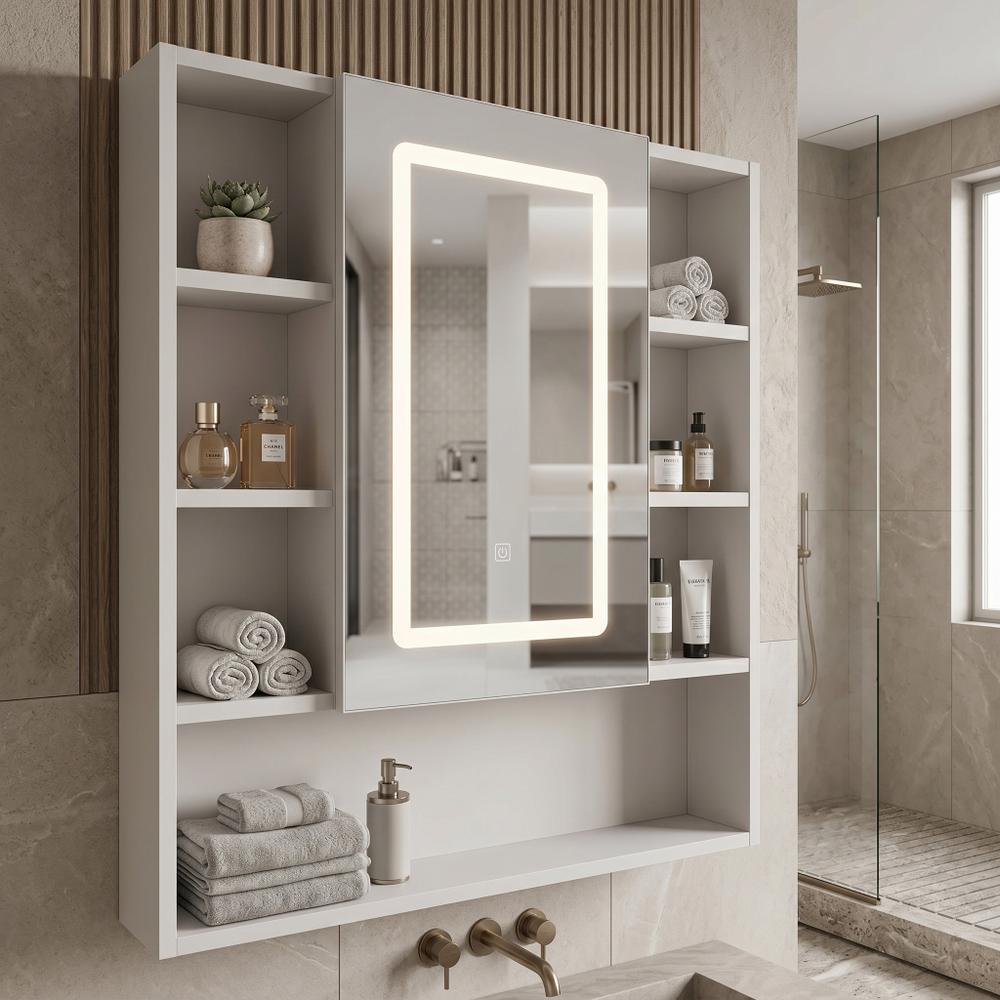 LED-Spiegelschrank Rea Luna 70x80cm