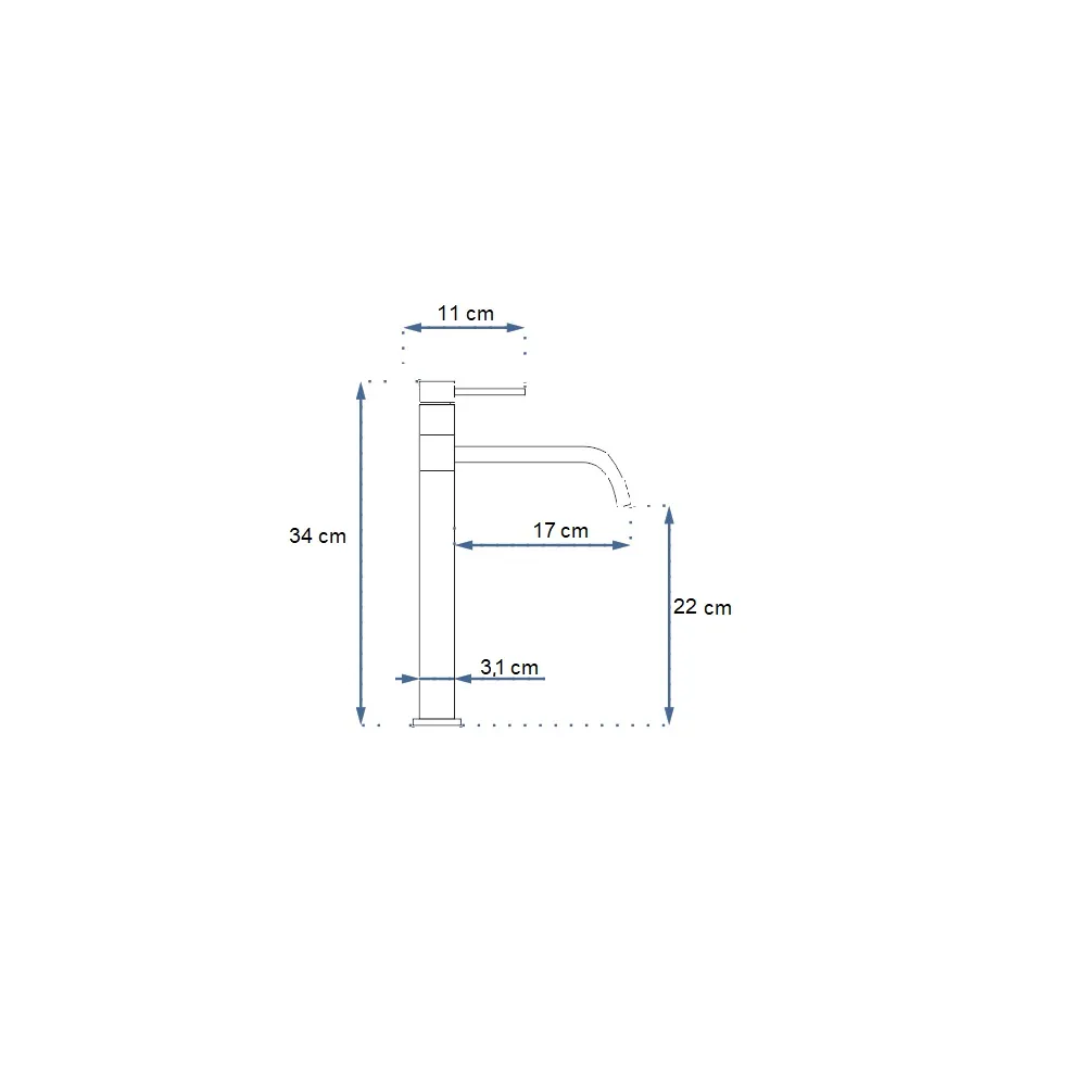 PLAUTUVĖS MAIŠYTUVAS Rea Lugano Slim Auksinis aukšta