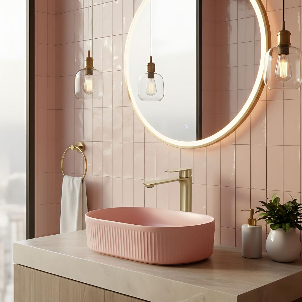 REA Drop Mešalnik za umivalnik Brush Gold High