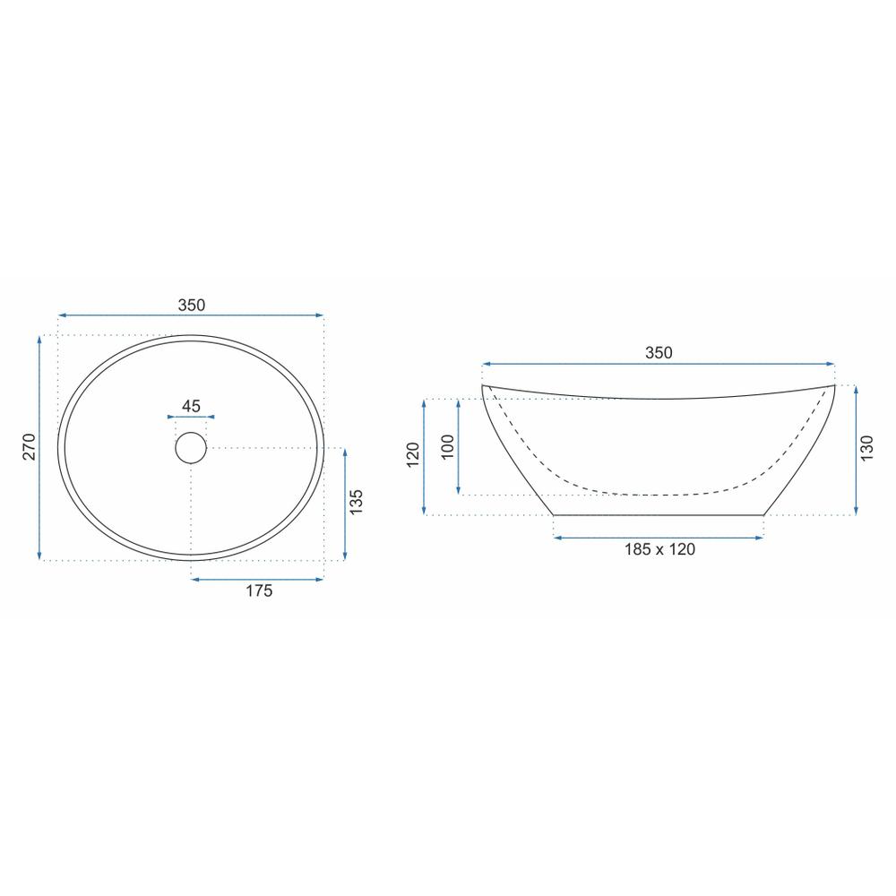 Umywalka nablatowa Rea Sofia Mini Black Marble Shiny