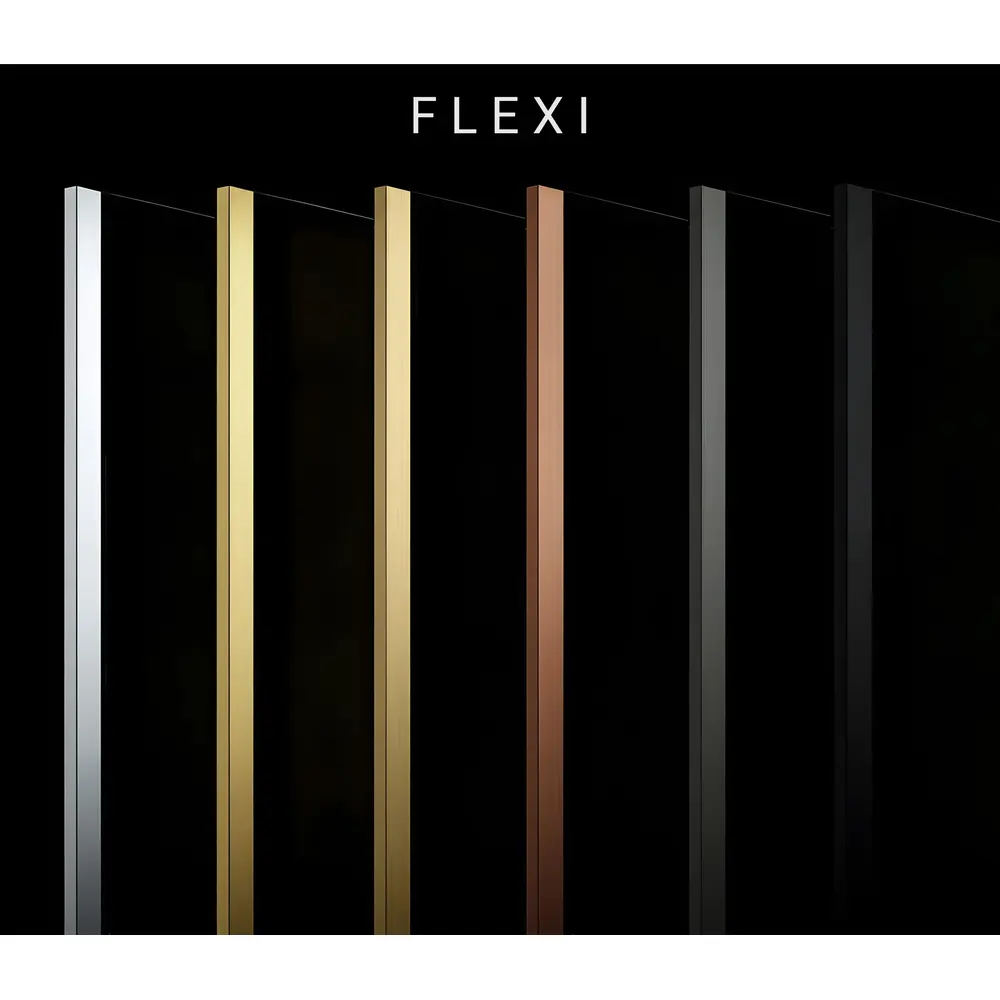 Duschwand Rea Flexi Brown / Gold 80