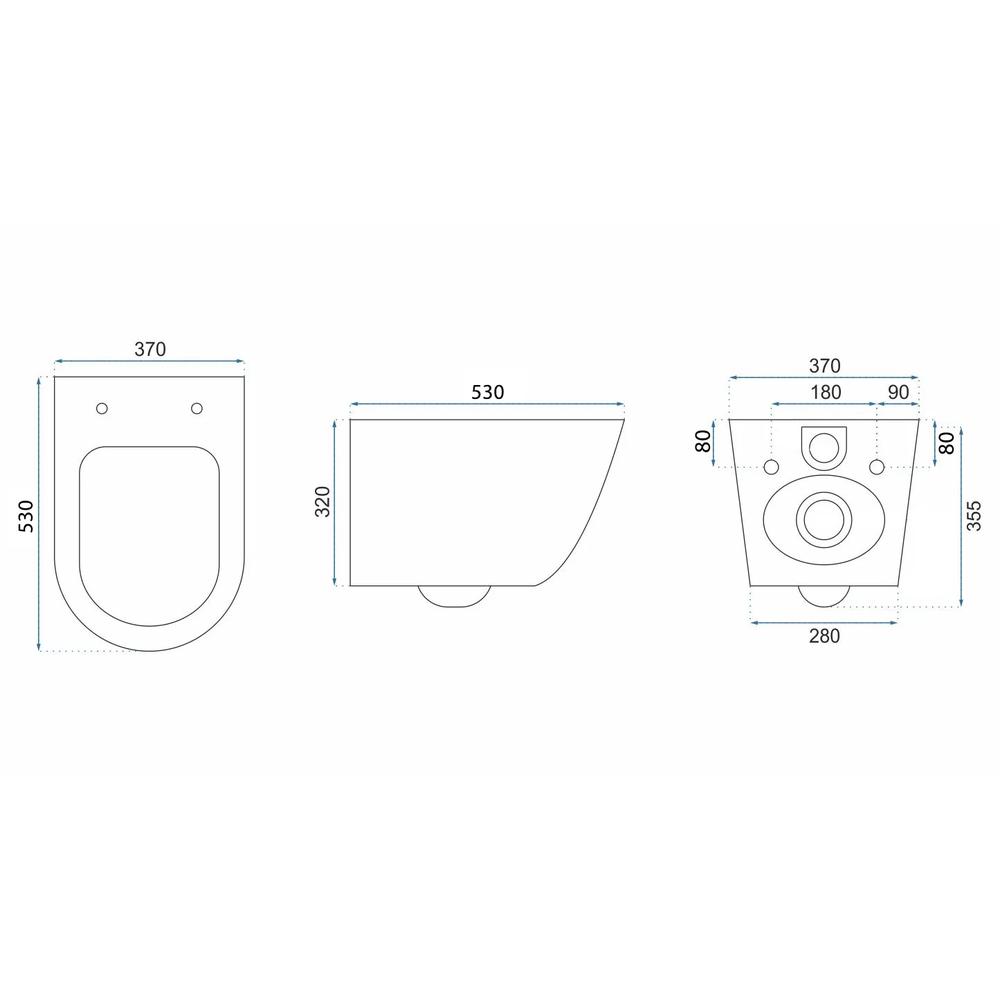 Set: Wall-hung toilet bowl + Countertop washbasin Rea Light Pink Matt