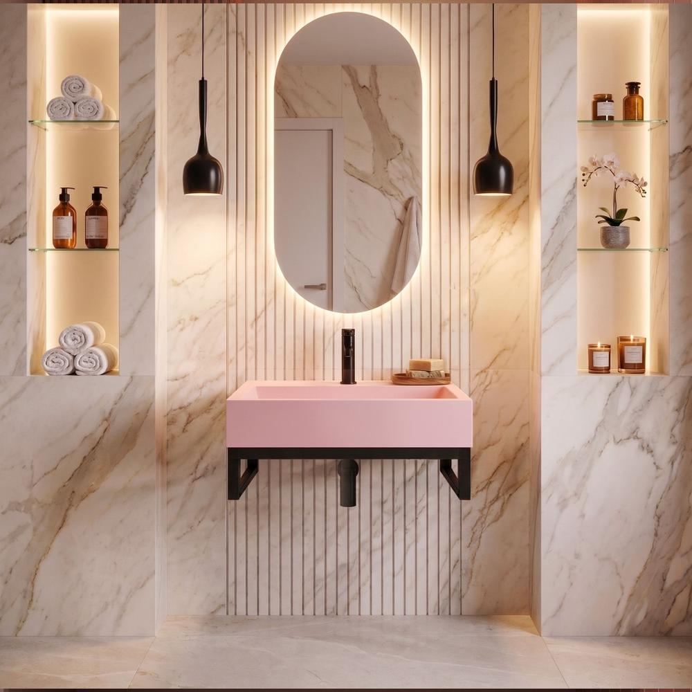 Umywalka konglomeratowa GOYA PINK 60CM + stelaż