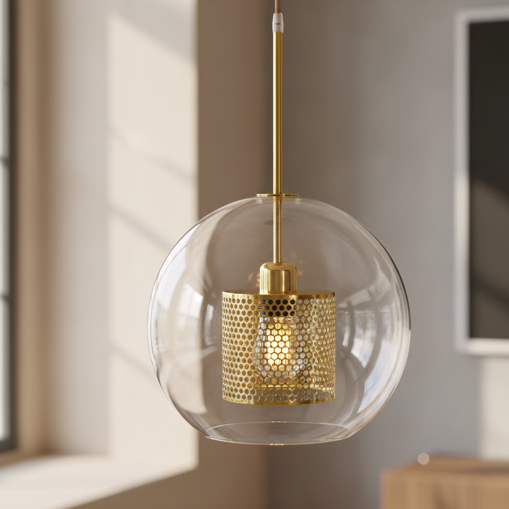 Hängelampe Glas Gold loft APP555-1CP 25 cm