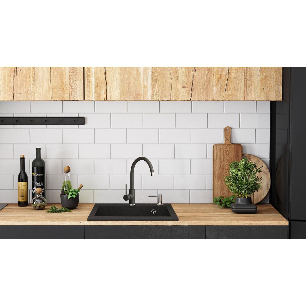 Zlewozmywak granitowy West XL black METALLIC