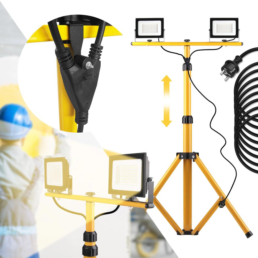 Halogen LED budowlany na statywie 2x20W RSL001-20N