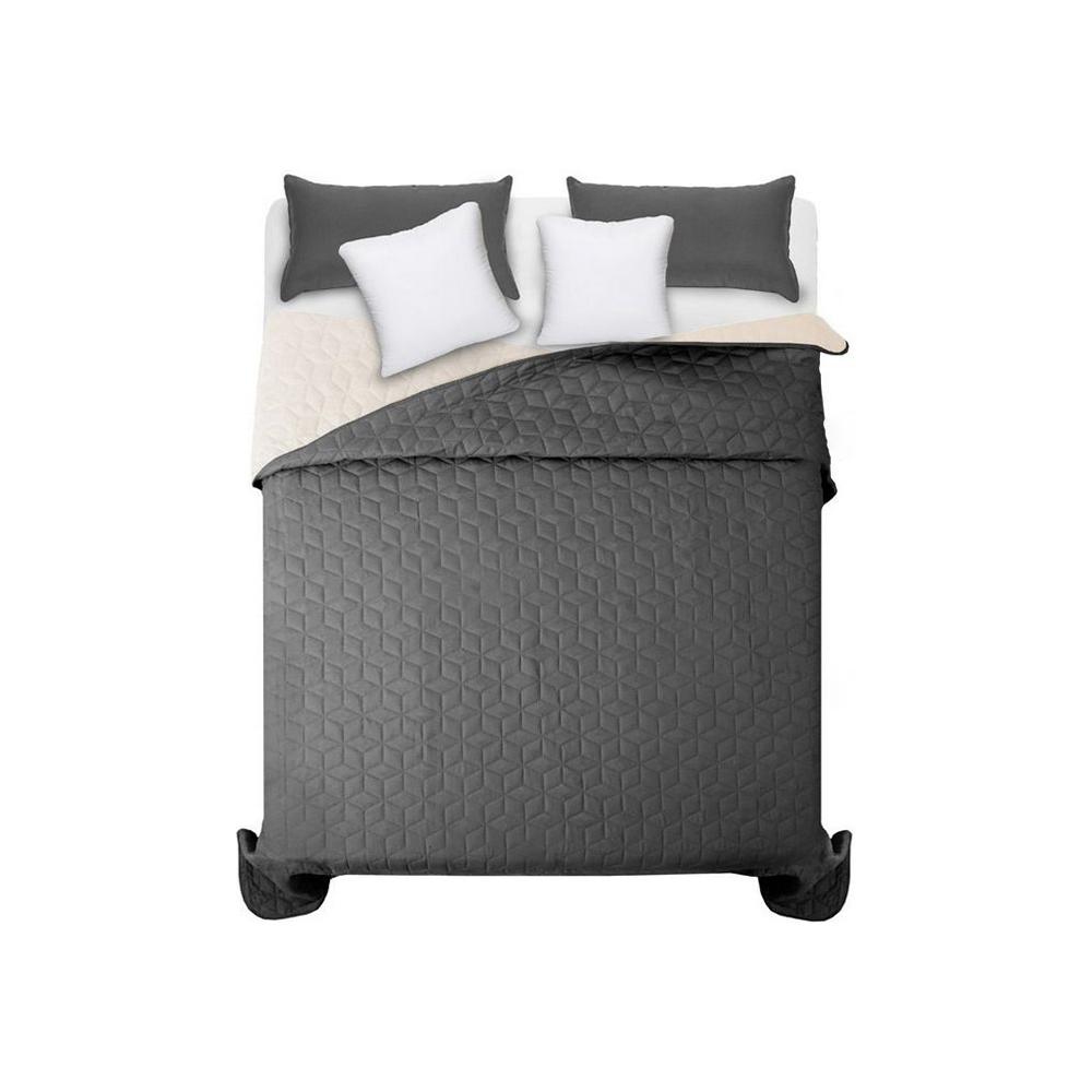 Narzuta dwustronna pikowana Diamante D.Grey / Ecru