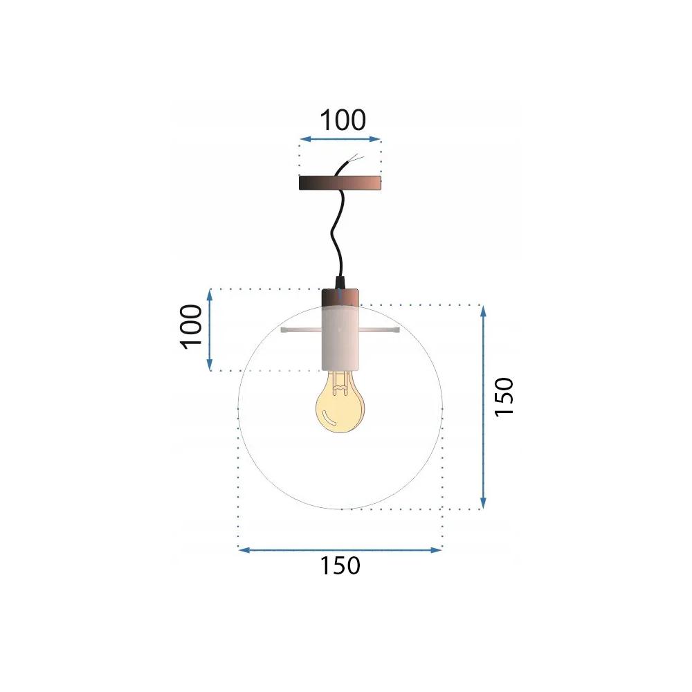 Lampa sufitowa wisząca szklana Lassi 15 cm Różowe Złoto