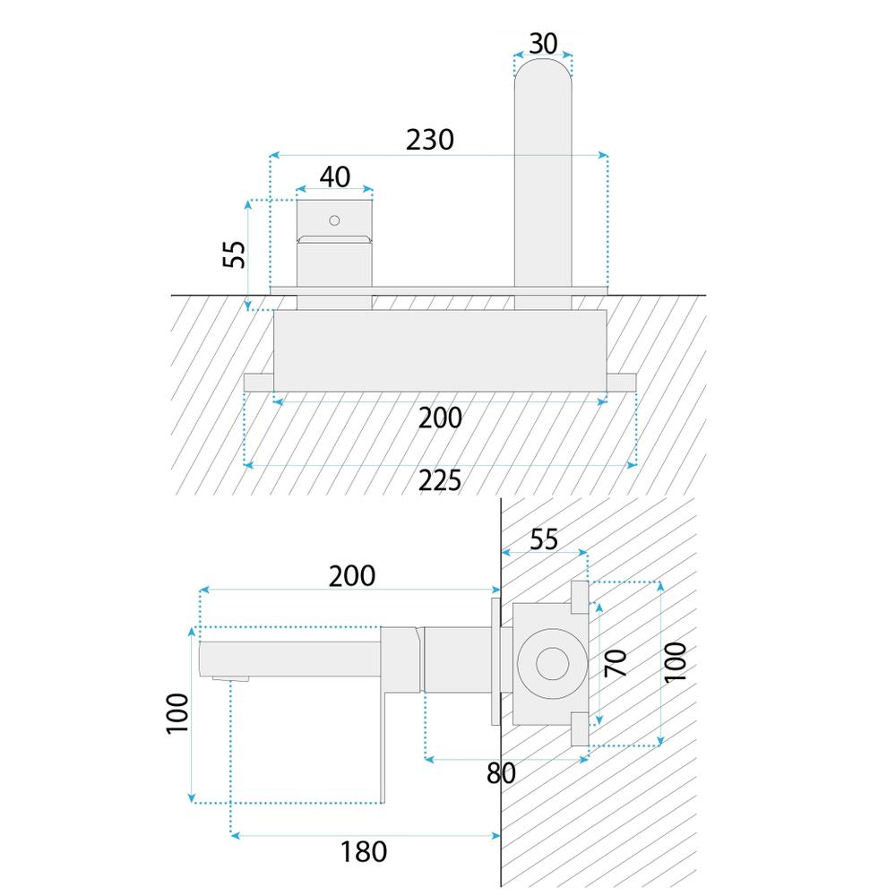 Unterputz Armatur REA Arcos Brush Copper