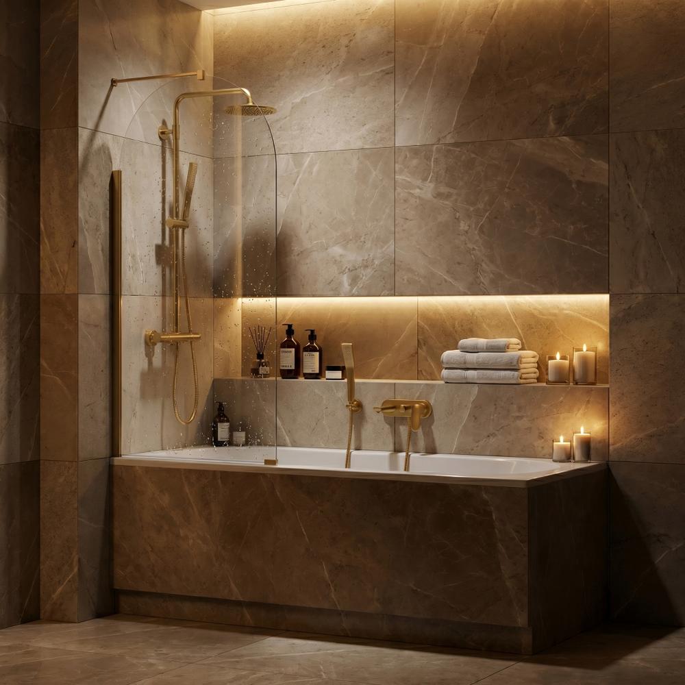 Bathtub screen Rea Travis Gold Brush 80