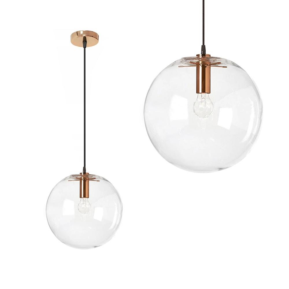 Lampa sufitowa wisząca szklana Lassi 15 cm Różowe Złoto