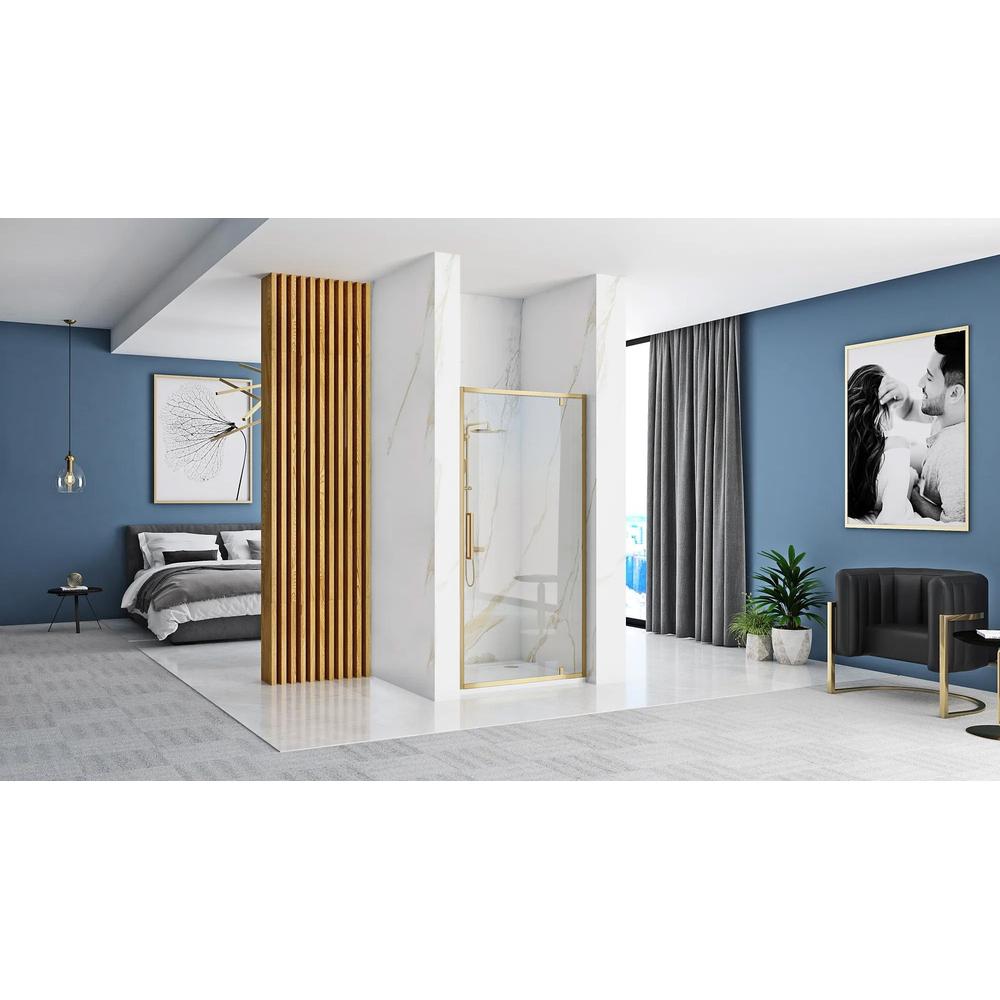 Shower door REA Rapid Swing Brush Gold 90