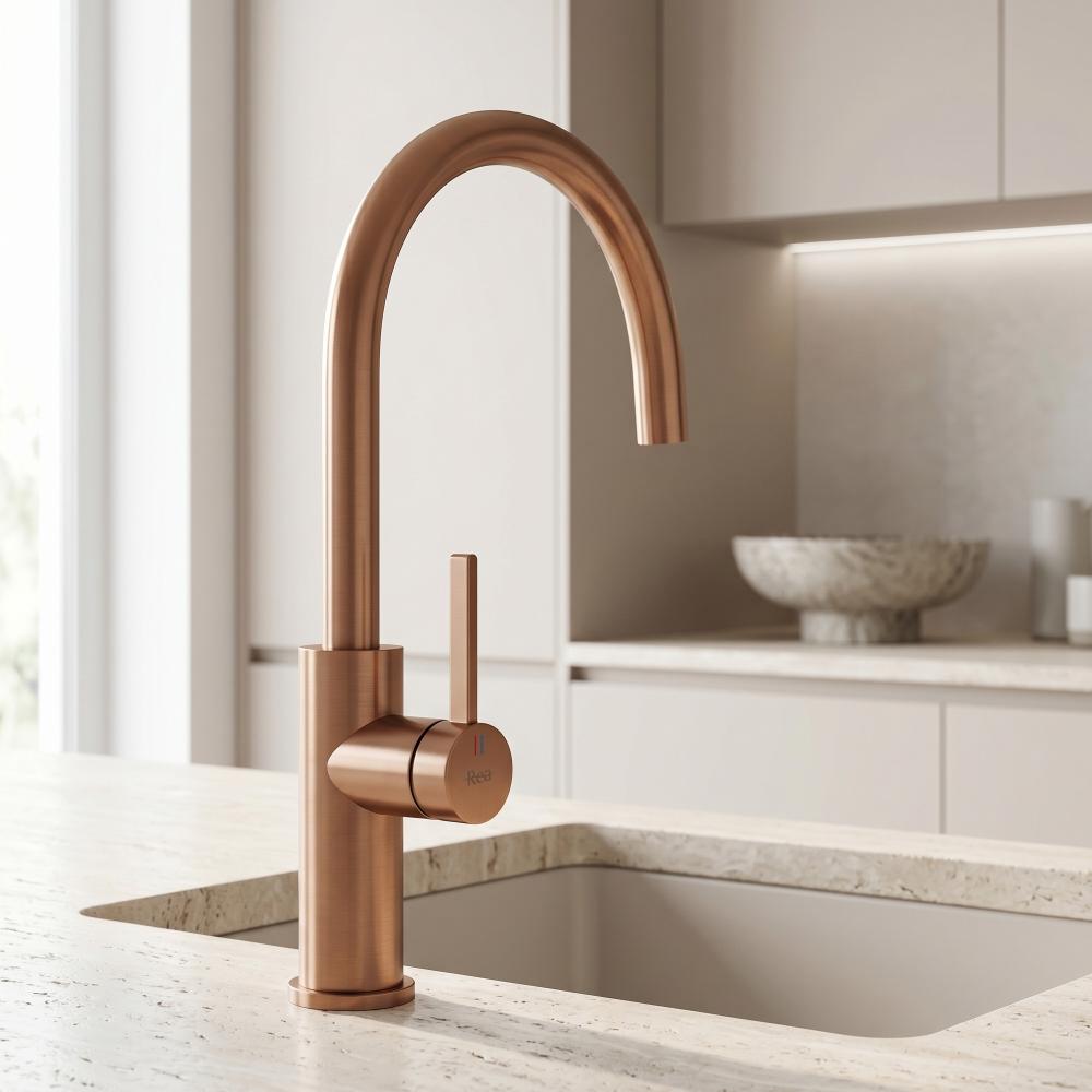 Maišytuvas virtuvės REA Rivo Brush Copper