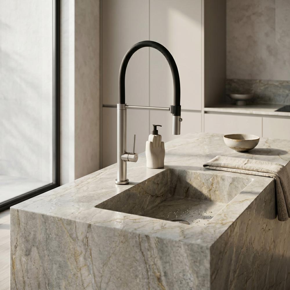 Robinet de cuisine Rea Viera nickel Brush