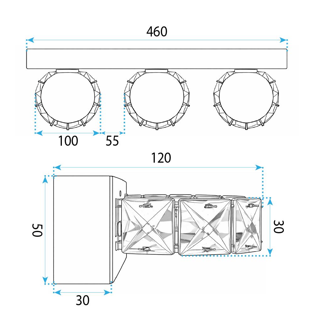 KINKIET ŁAZIENKOWY LED APP1938-3W Chrom