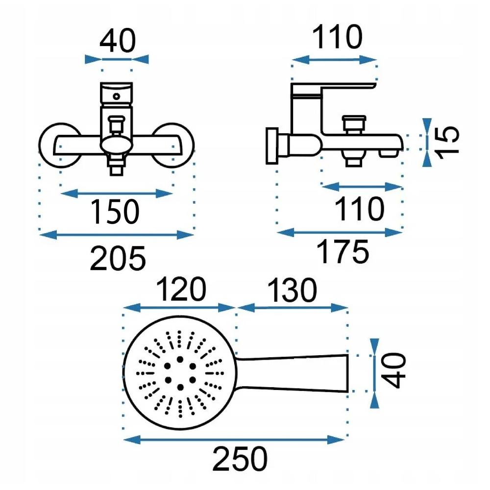 Rea Buzz BLACK miješalica za kadu
