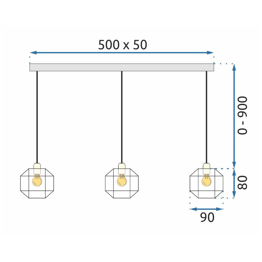 Kristall Deckenlampe APP587-3CP Black
