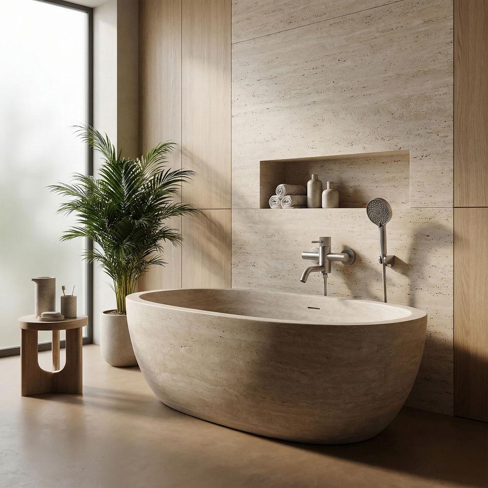 Vanová baterie Rea Lungo Stripe Brush Nickel