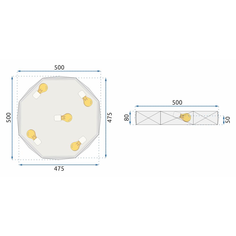 Lampe Diamond APP863-C Black 50 cm