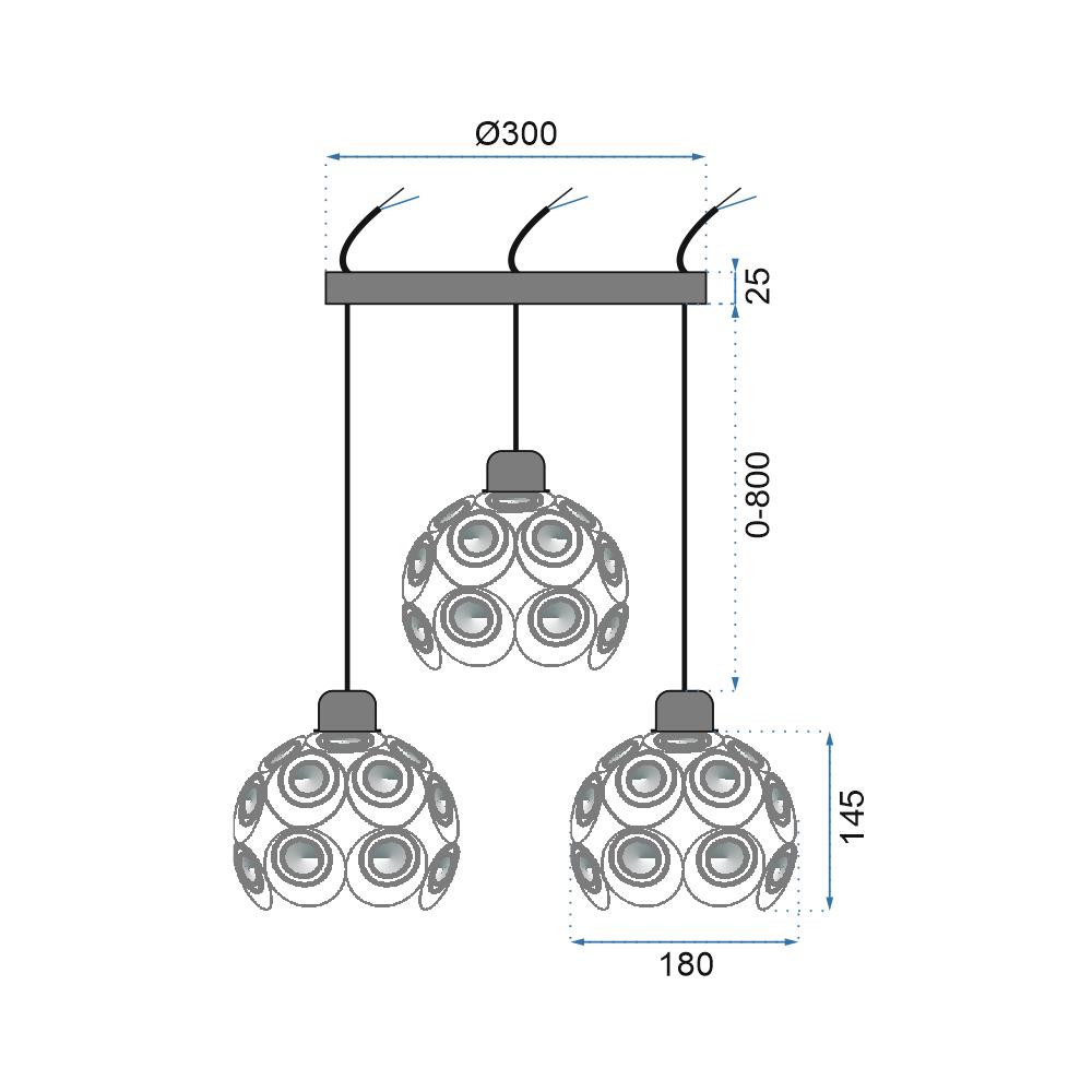 Deckenlampe Kugel Kristall APP209-3CPR