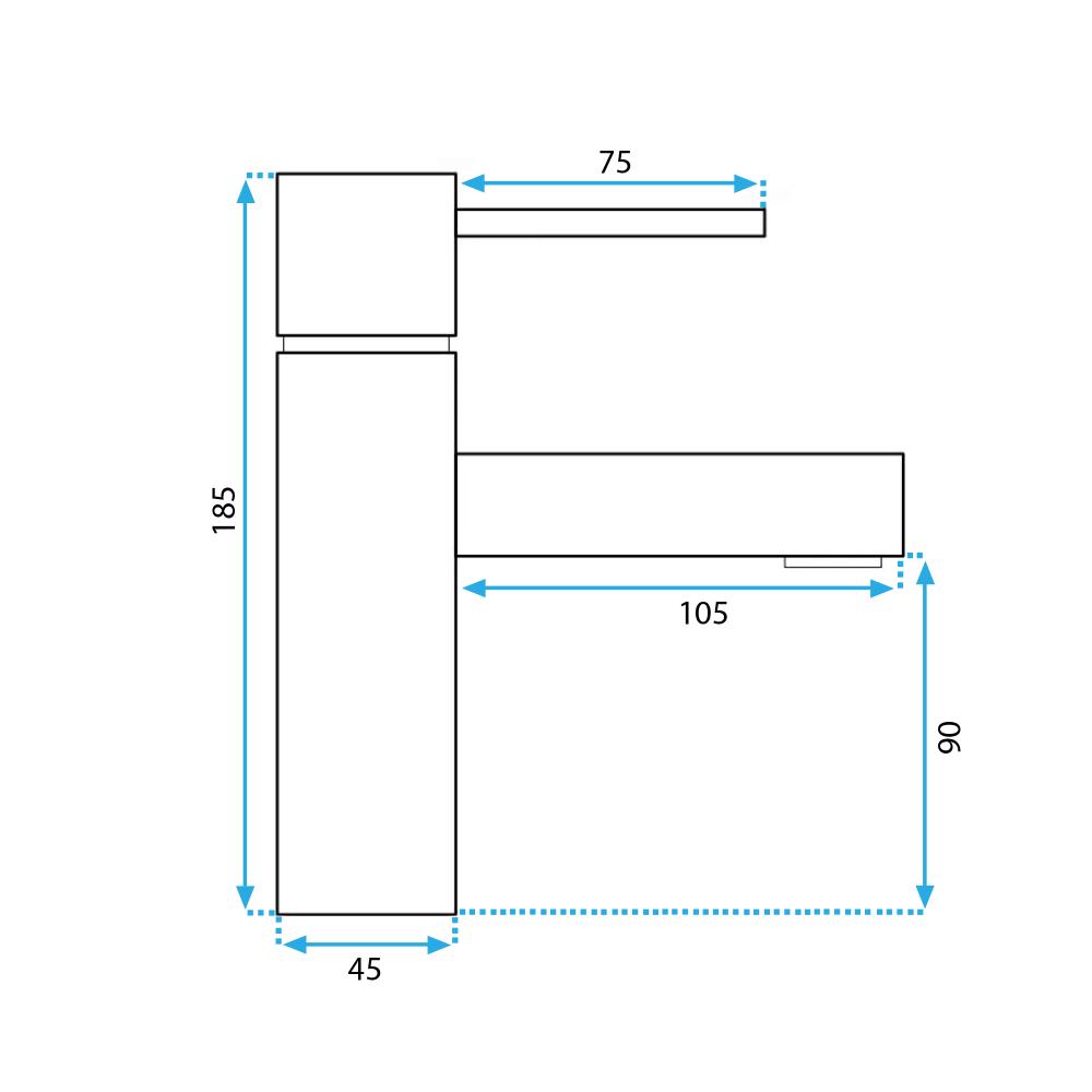 Rea Tess  Gold slavina za umivaonik niska