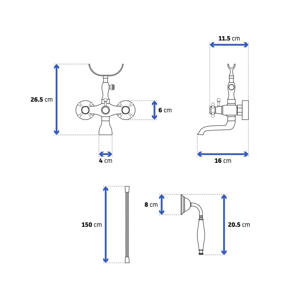 Maišytuvas vonios Rea Retro Juoda