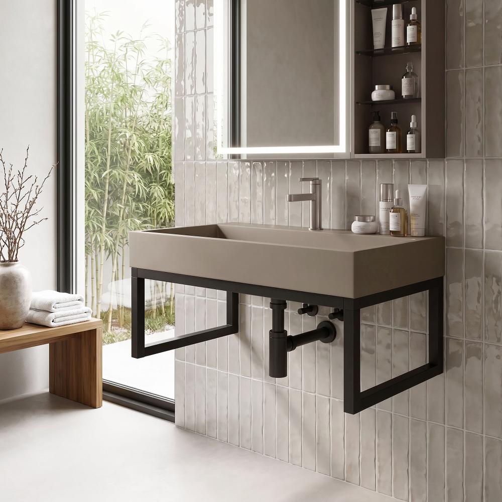 Umywalka konglomeratowa Rea GOYA TAUPE 70CM + stelaż