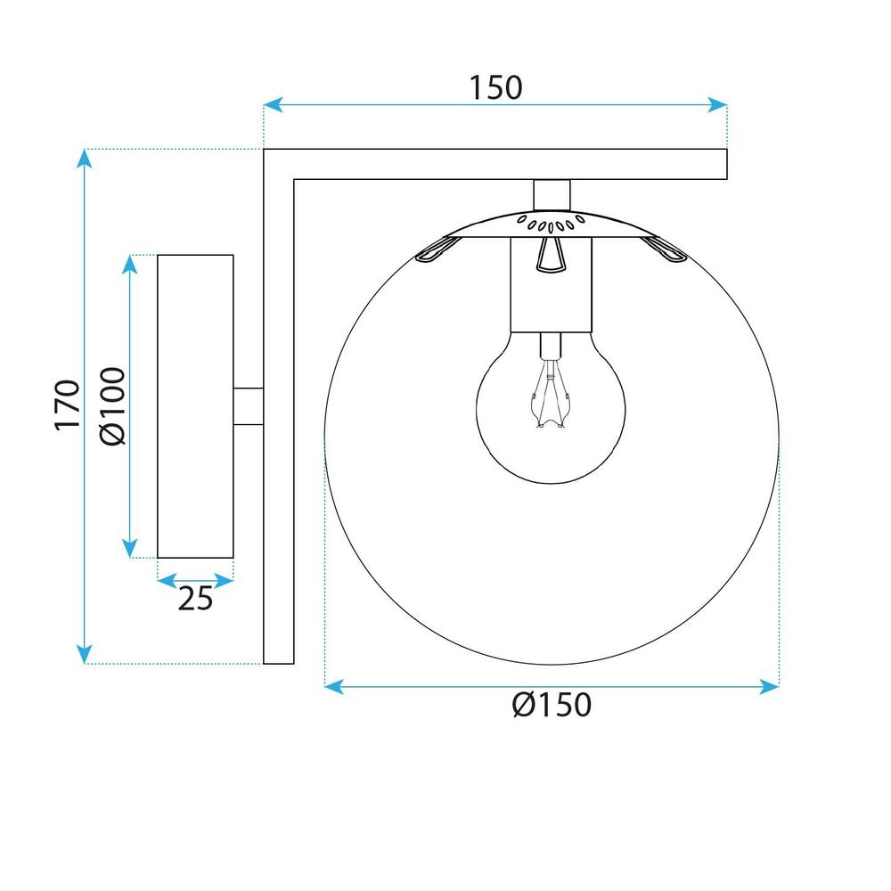 Wandlampe G102-1W Gold