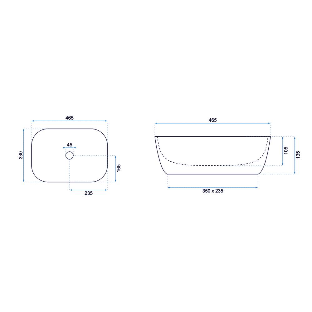 УМЫВАЛЬНИК НА СТОЛЕШНИЦУ Rea Belinda Black Gold