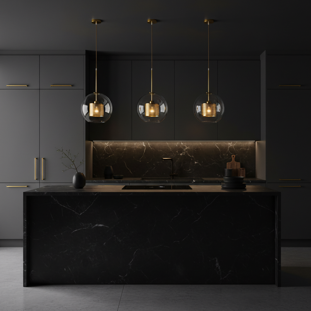 Hängelampe Glas Gold loft APP555-1CP 25 cm