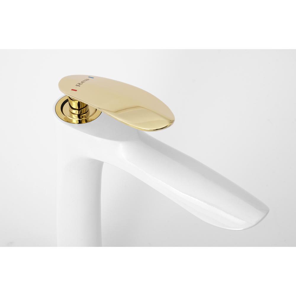 Bathroom faucet Rea Orbit White Gold High