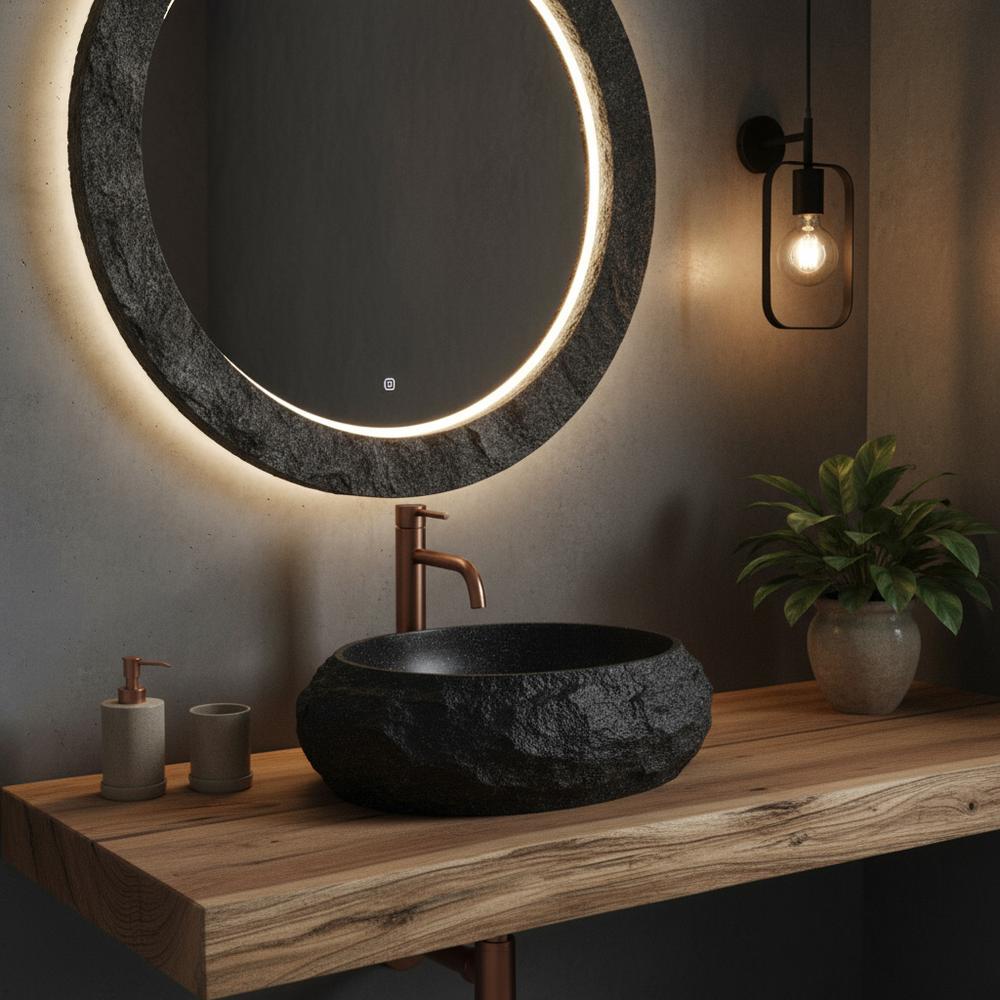 Aufsatzwaschbecken Rea Mika Black