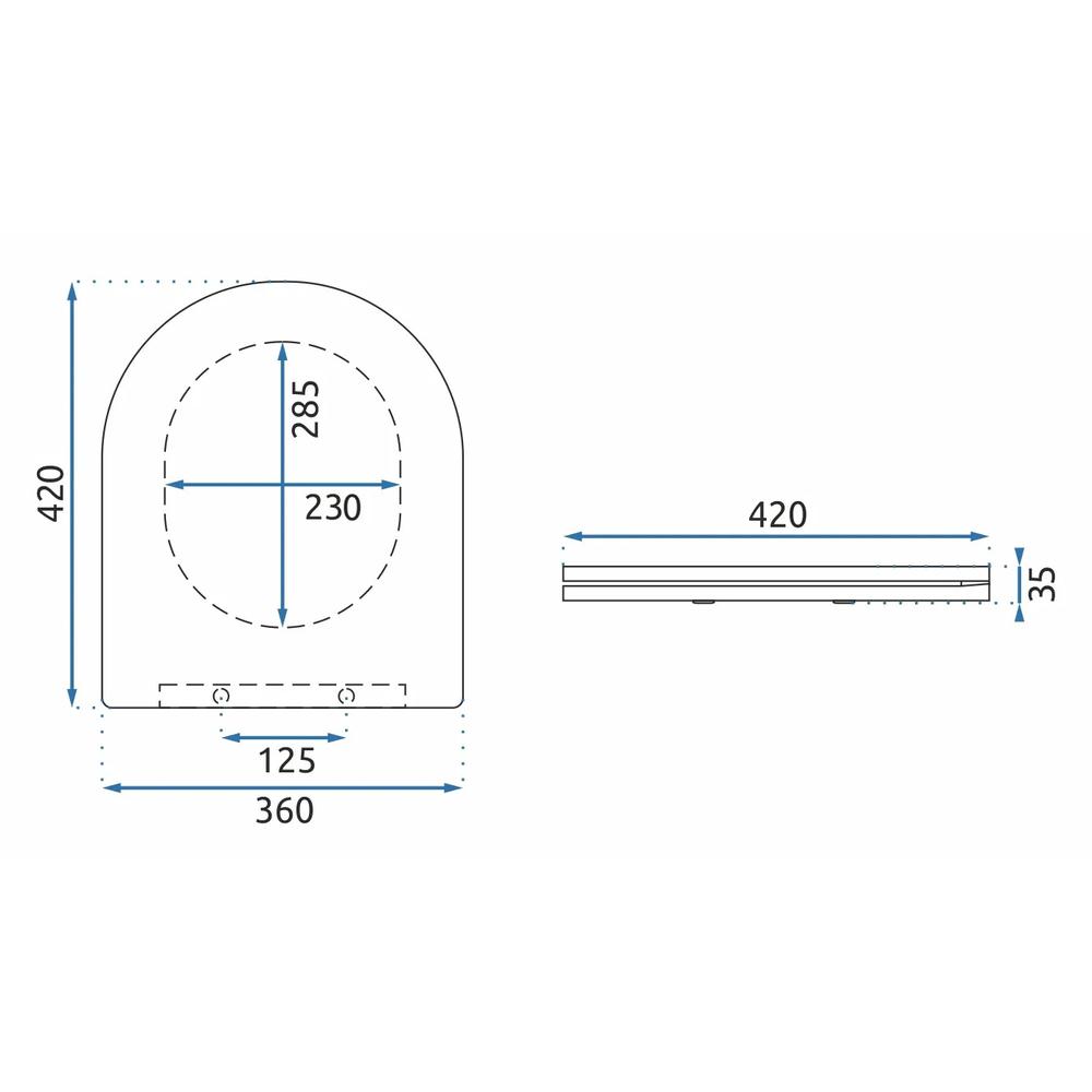 WC daska CARLO FLAT UF BLACK MATT
