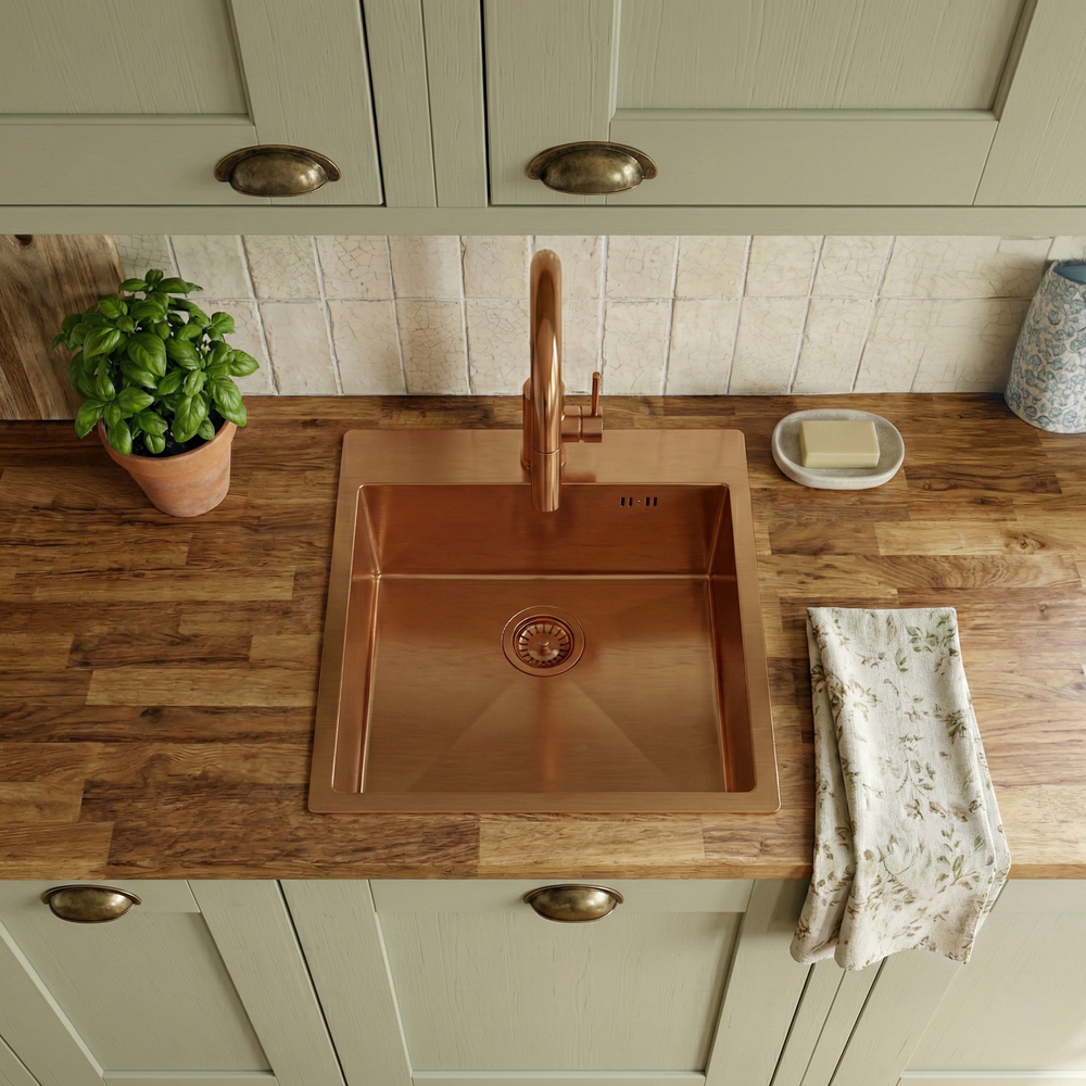 Zlewozmywak stalowy REA Leo 40 Miedź szczotkowana