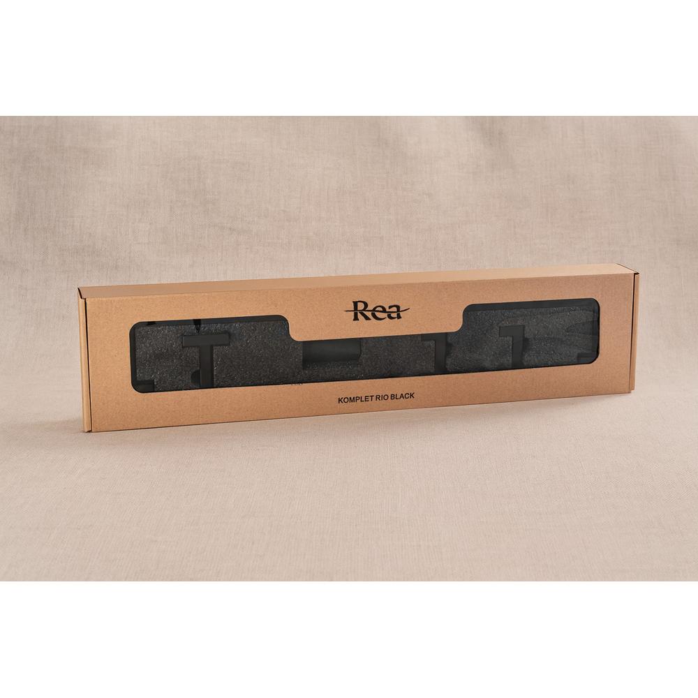 Kylpyhuonetarvikesetti Rio Black 4 osaa