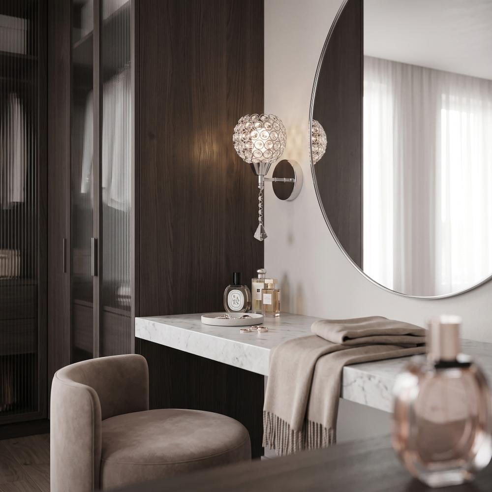LAMPA ŚCIENNA KINKIET W STYLU GLAMOUR APP716-1W E27