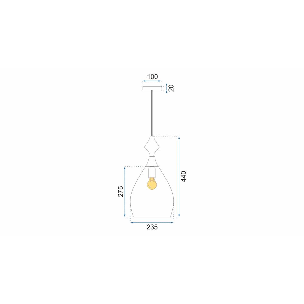 Hängelampe Glas Amber APP432-1CP