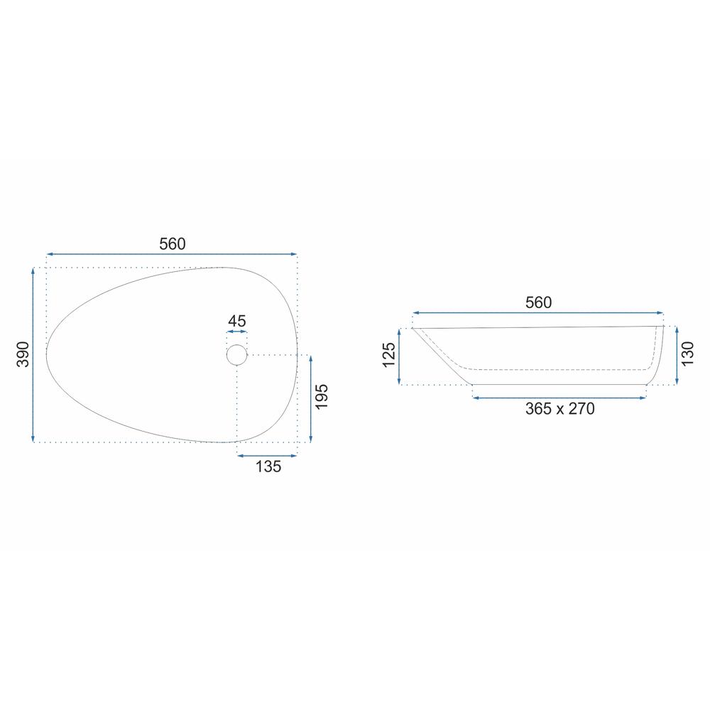 Umývadlo na dosku REA GRETA 55