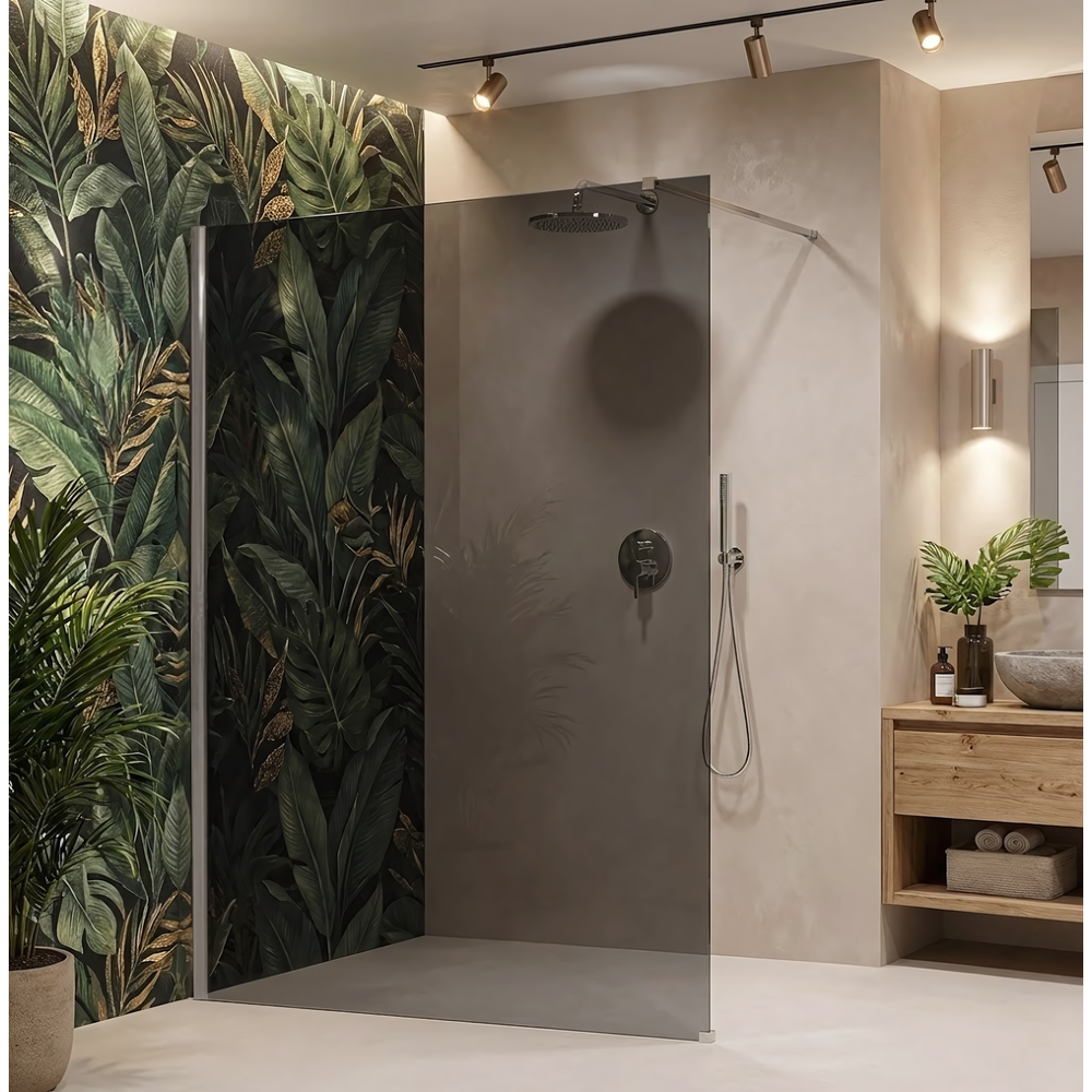 Kabina prysznicowa Walk-In Rea Flexi Grey / Chrome 140