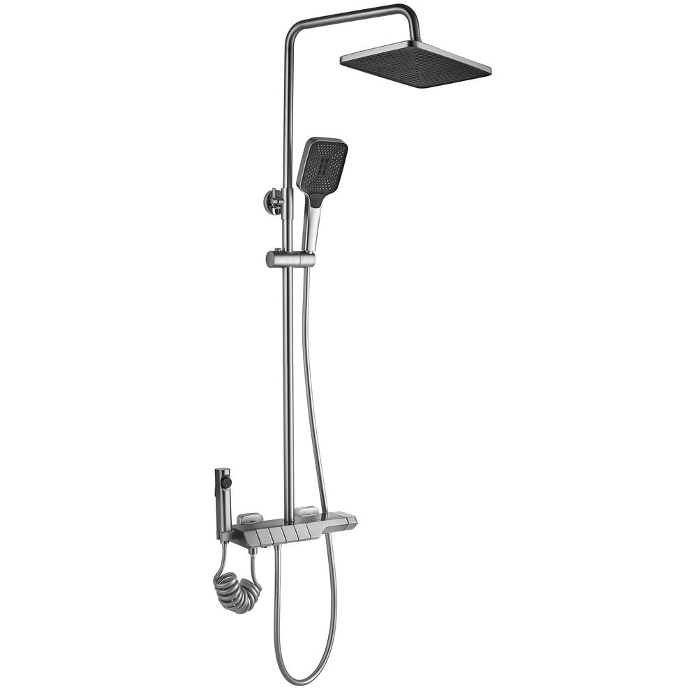Sprchový set s termostatem REA ROB Nickiel Brush INOX