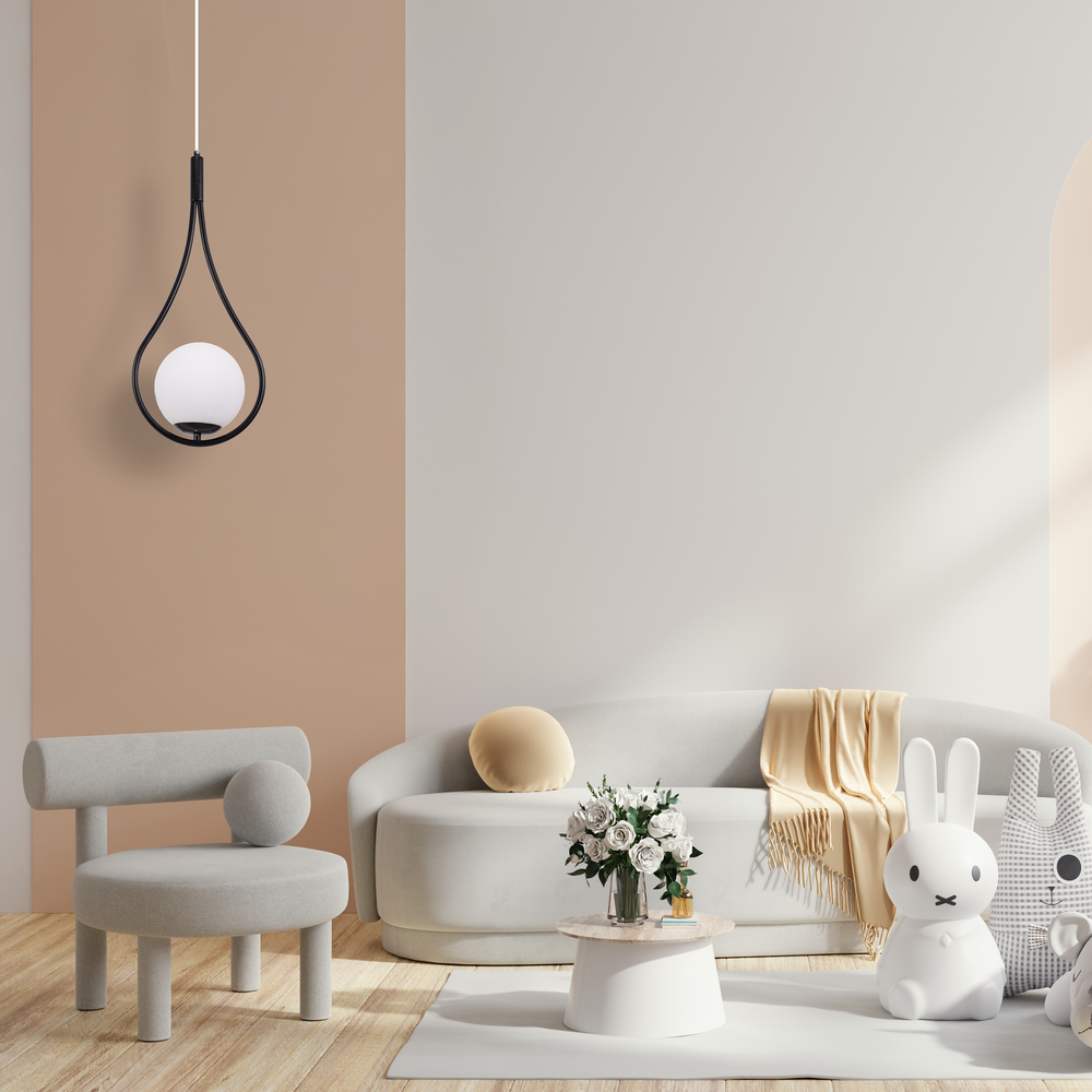 GLASKUGEL HÄNGELEUCHTE G111-1W SCHWARZ E27