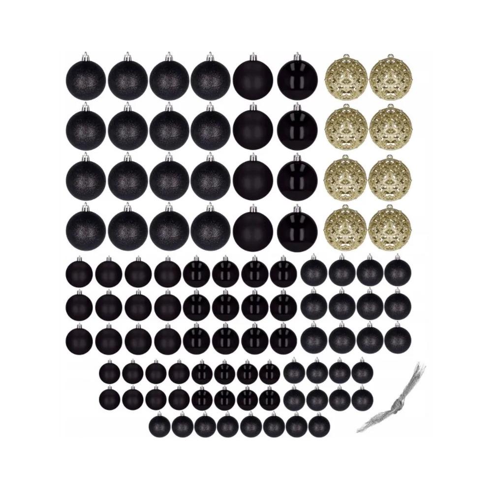 BOMBKI CHOINKOWE CZARNE 100SZT KL-21X04