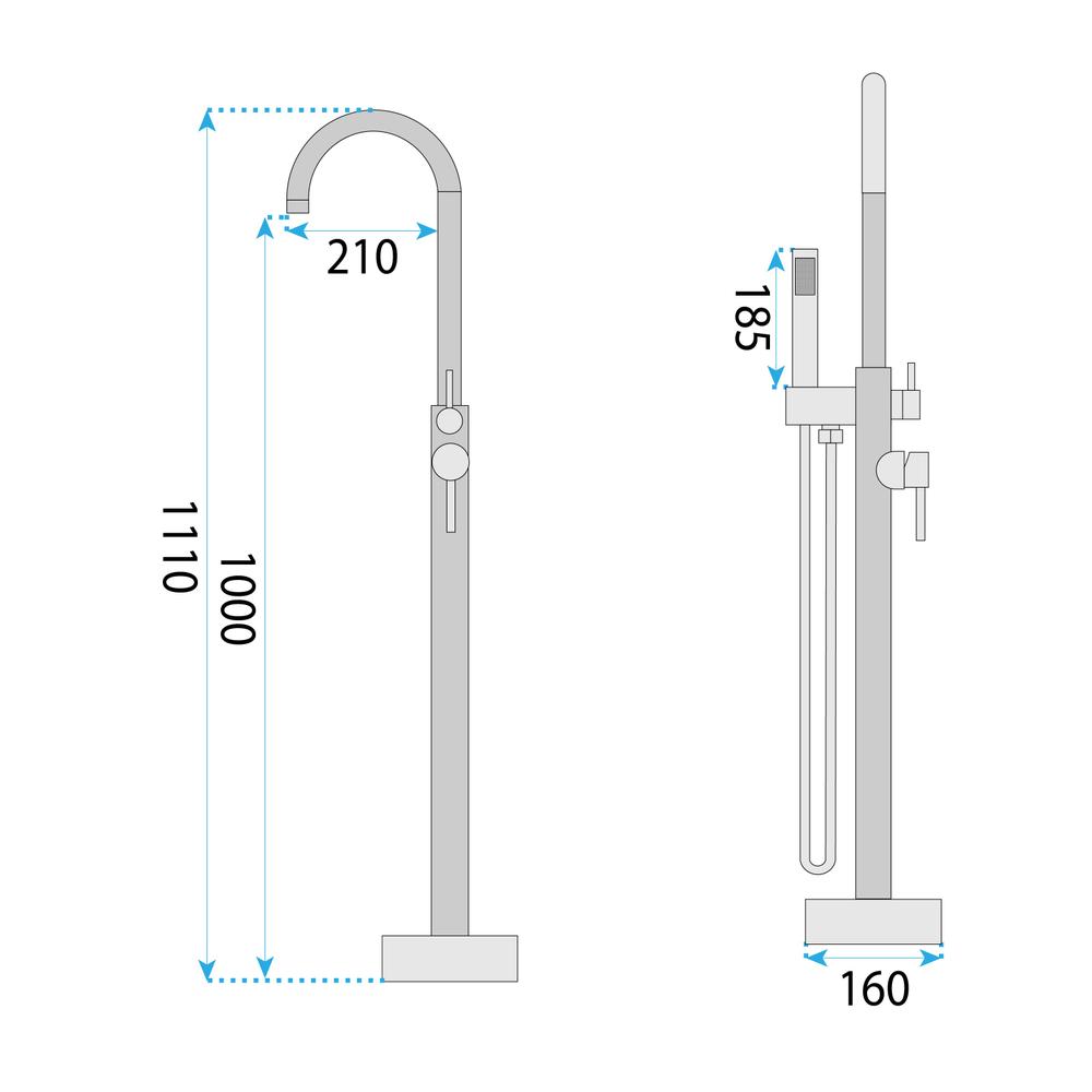 Free-standing faucet Rea Lungo Copper