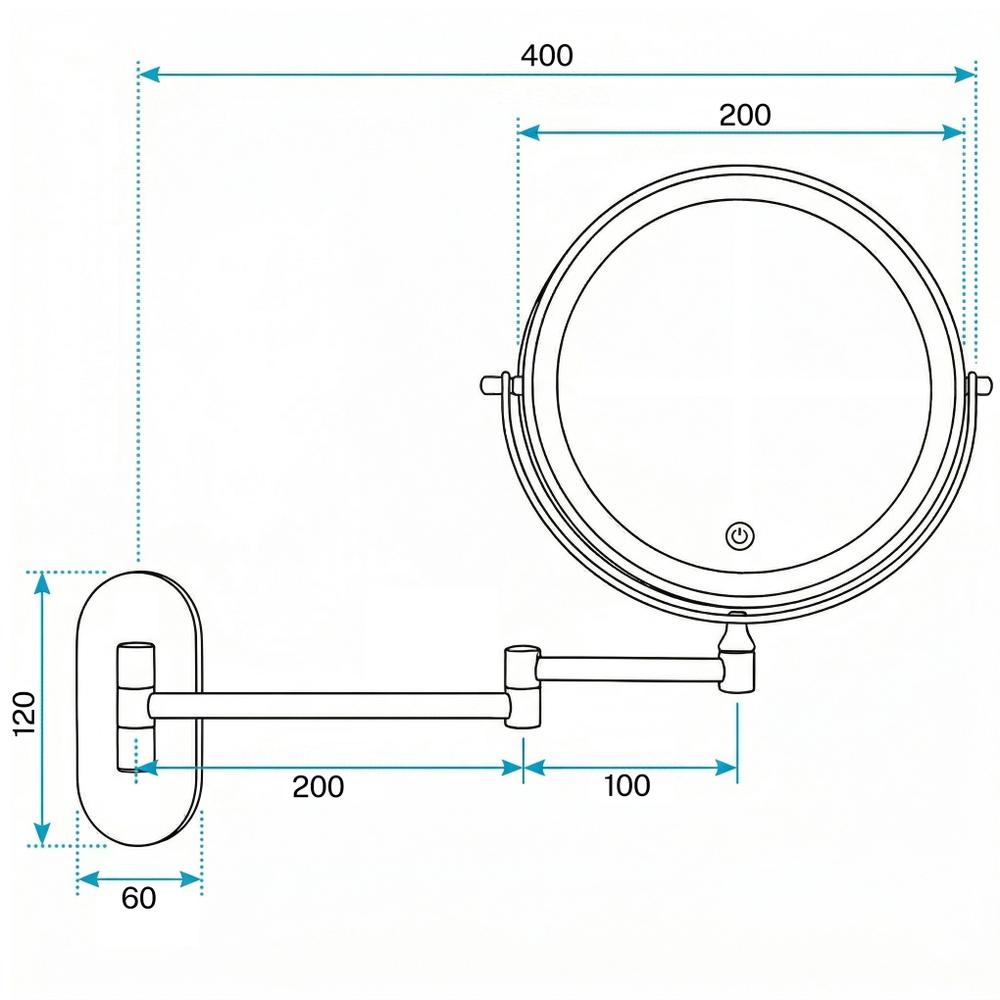 Miroir LED Glow Chrome